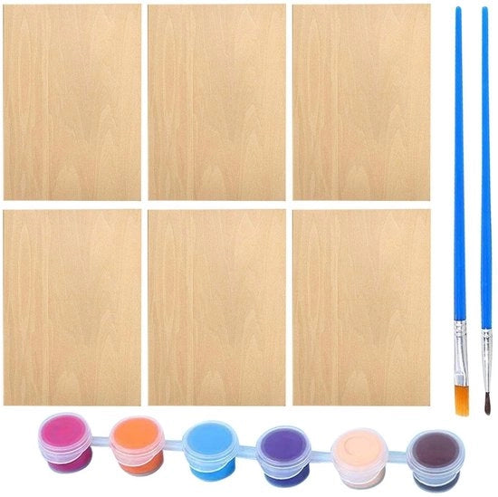 Set di pennelli per pittura a mano - 6 pezzi - pennelli - colori vernici - materiale creativo - multiplex di alta qualità - materiale per la pittura
