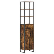 Mobile da Bagno | Armadio da bagno con cassetto Quercia Fumosa 40 x 30 x 180 cm