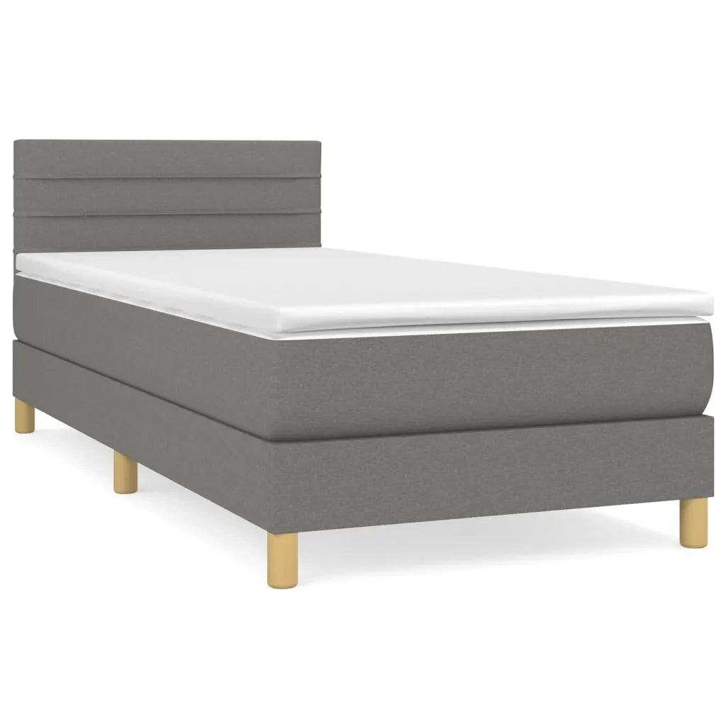 Giroletto a Molle con Materasso Grigio Scuro 90x190 cm Tessutocod mxl 75554