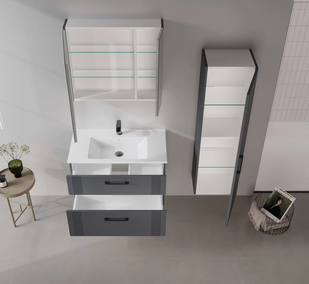 Mobile lavabo "Bari 85 v2" - 85 x 45 x 55 cm - Antracite opaco