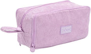 Etui corduroy grande a 3 compartimenti, etui per ragazze e ragazzi, etui per scuola e ufficio (viola)
