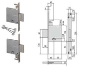 SERRATURE ACCOPPIATE DA INFILARE DOPPIA MAPPA 57020- - mm.60 - gambo chiave mm.60 (57020610) - 1 pezzi CISA