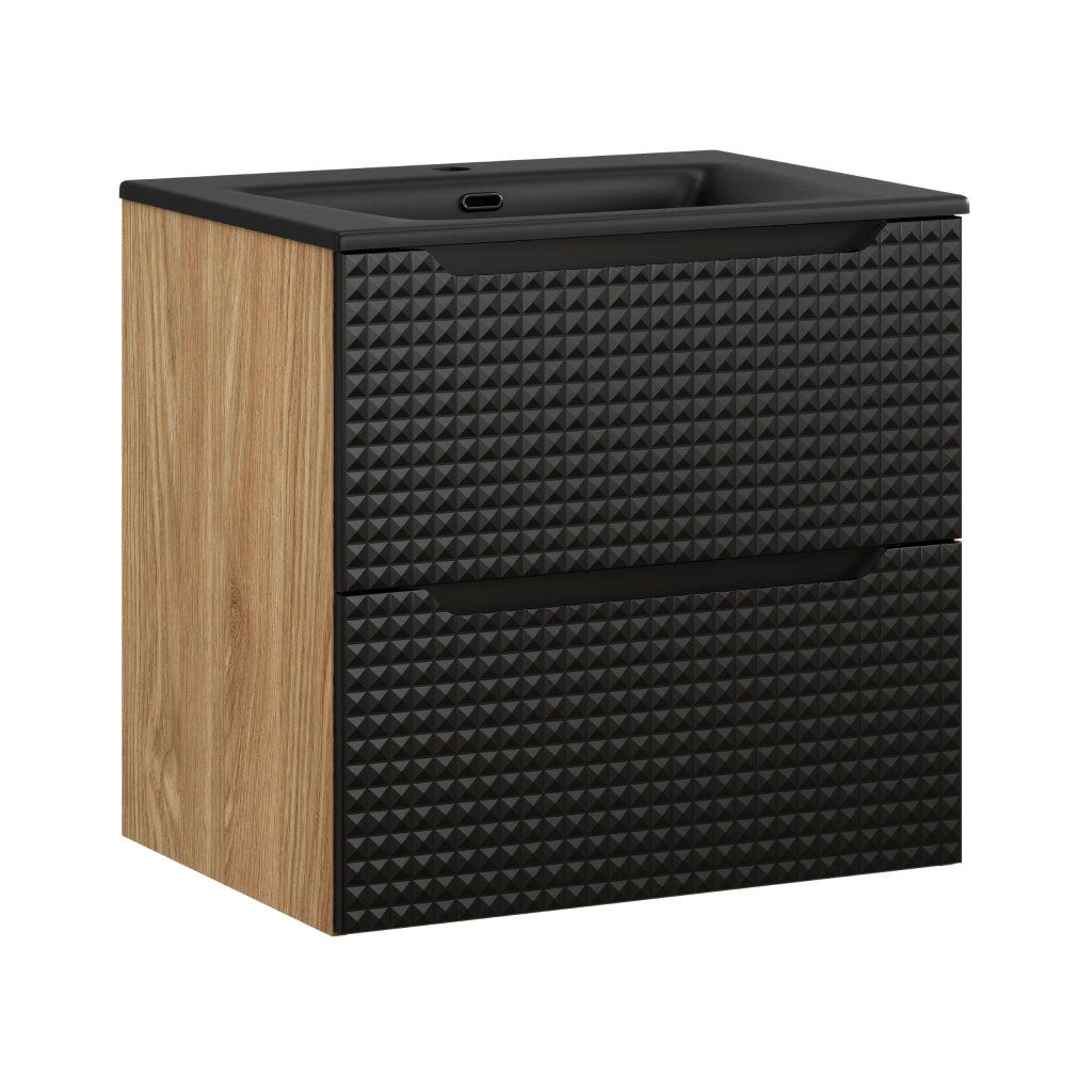 Set mobili bagno 60 cm con lavabo per mobile SKY Luxor Black 60 x 1401 x 46 cm