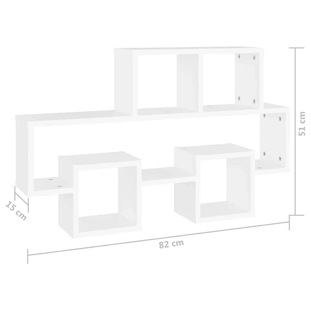 Scaffale a Muro | Mensola a parete Auto Bianco 82x15x51 cm Legno Multistrato