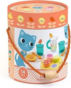 Set cucina  Merenda per gattini, 14 pezzi posta , bicchieri dolci, Djeco, Eta 2+