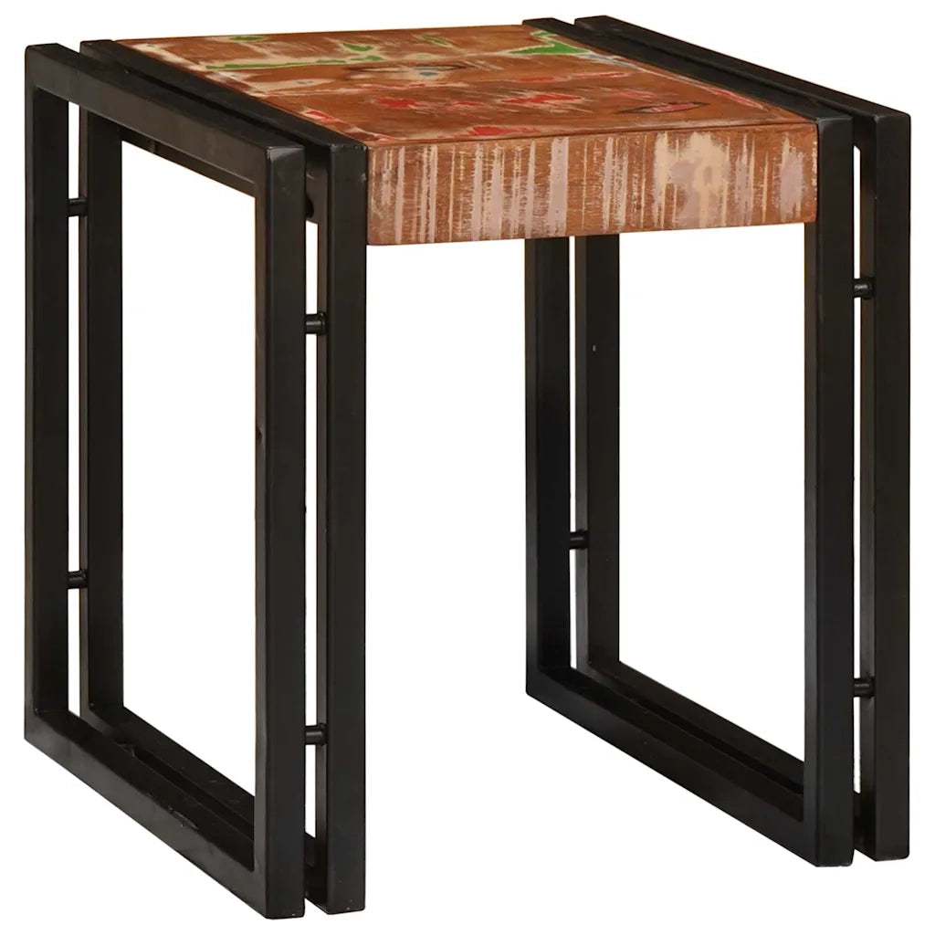 Tavolo Nesting 3 pcs Legno Riciclato Massello e Metallo 4104732