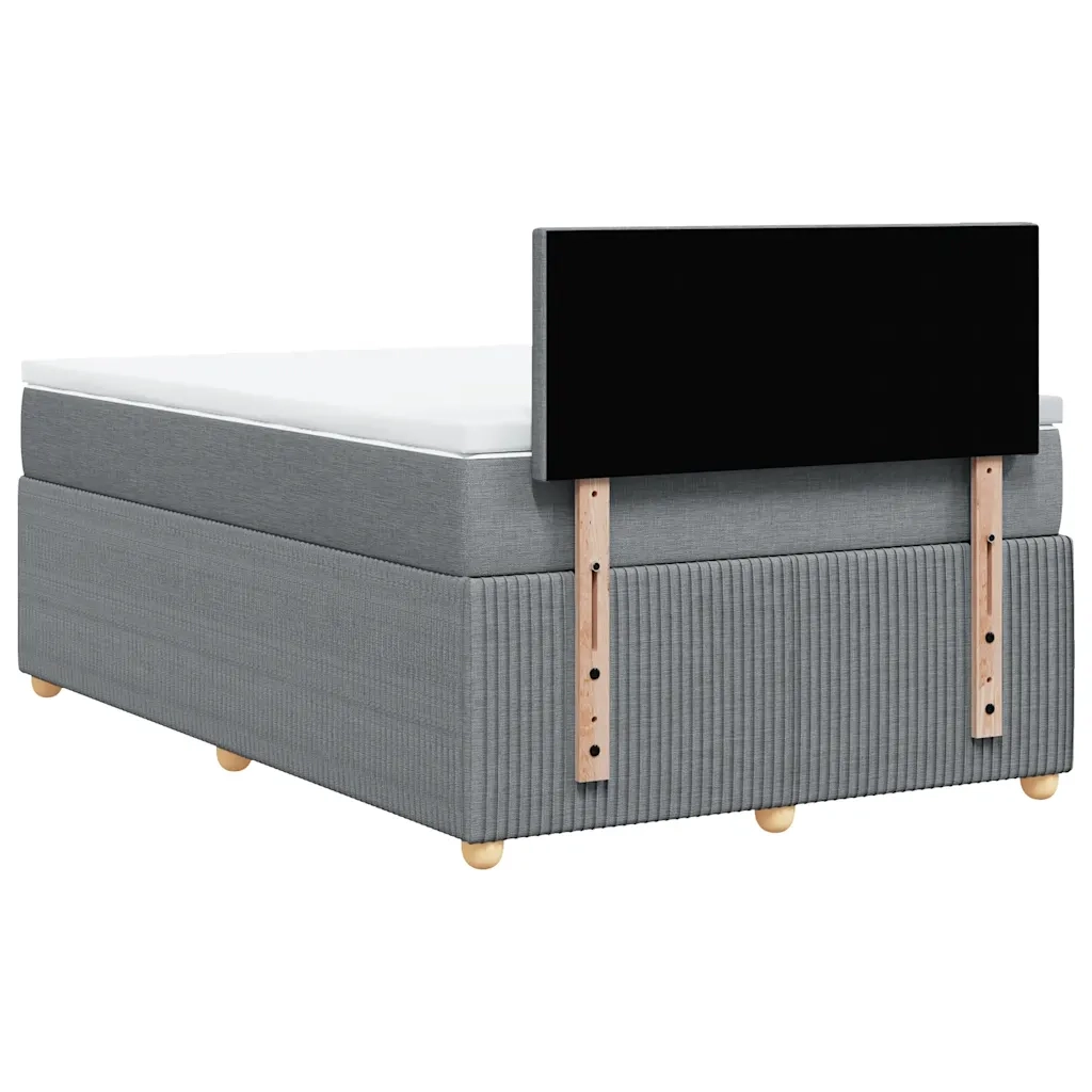 Giroletto a Molle con Materasso Grigio Chiaro 120x190cm Tessuto