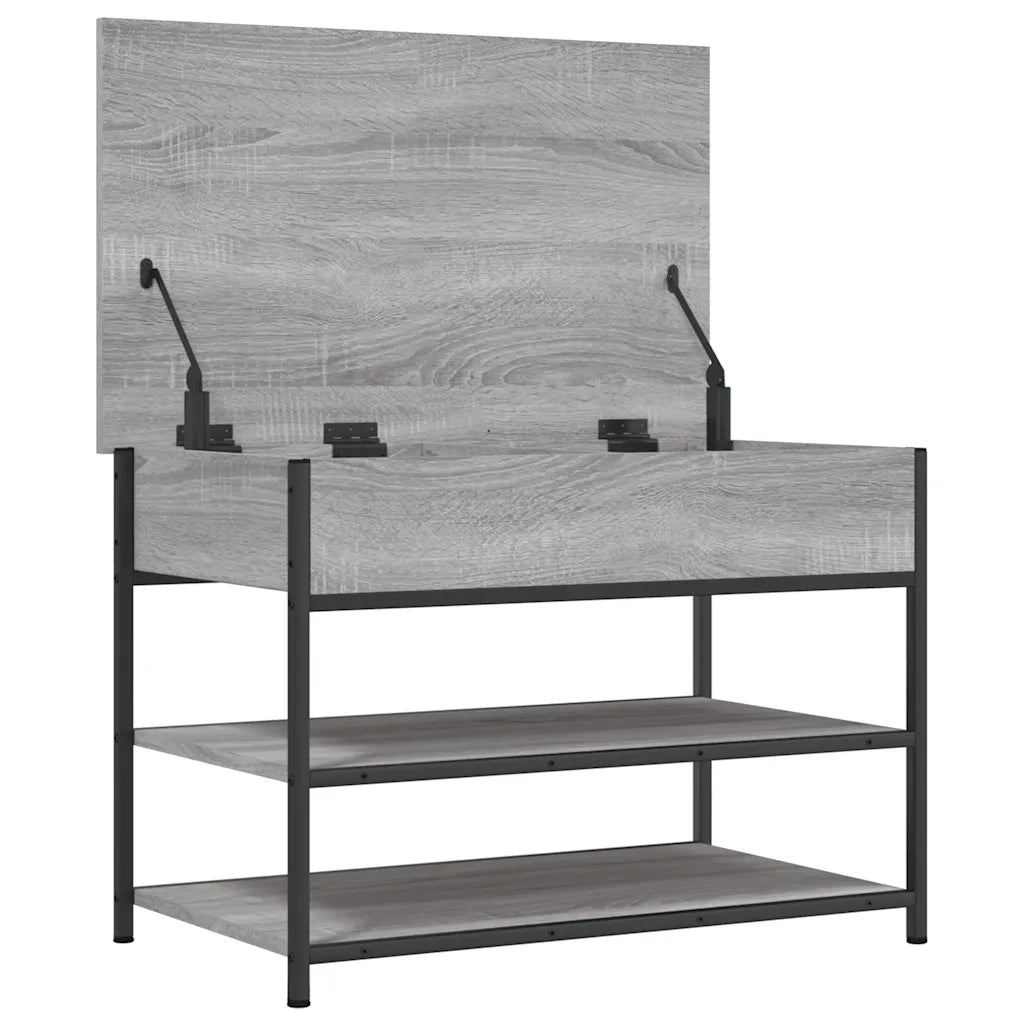 Panca Porta Scarpe-Sgabello-Panca Scarpiera Grigio Sonoma 70x42,5x50cm Legno Multistrato