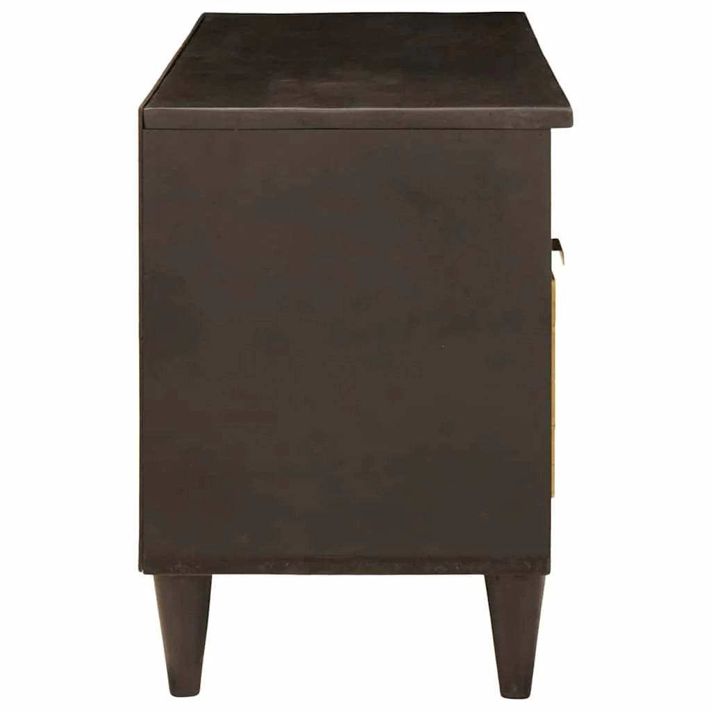 Elegante mobile porta TV moderno con cassetti e ripiani 100 x 33 x 46 cm in legno ingegnerizzato nero 02_0057760