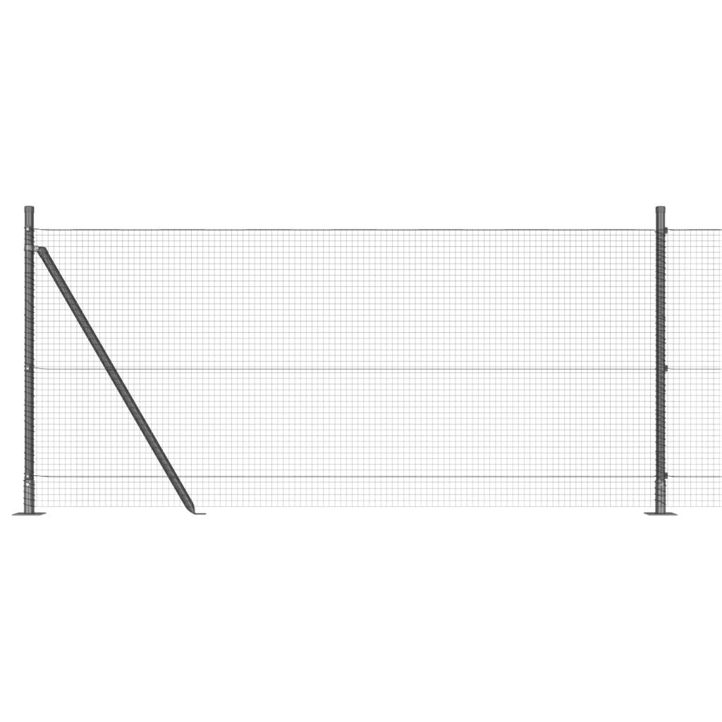 Set di Pali per Recinzione Set di 2 Grigio Metallo 25 x 1 m