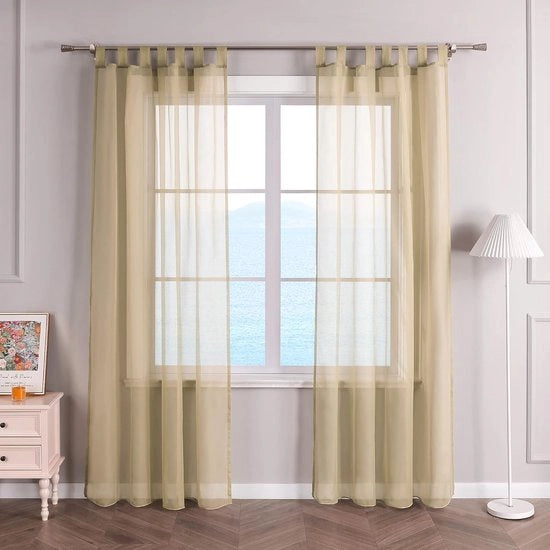 Lussengordijno trasparente - colore Sabbia - 1 pezzo - 140 x 225 cm