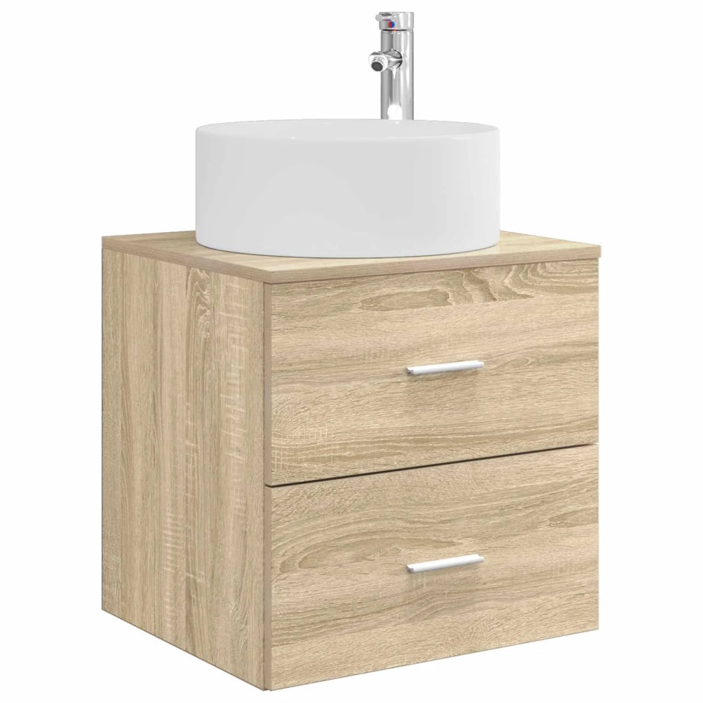 Set di mobili per il bagno 3 pz Rovere Sonoma 3405941