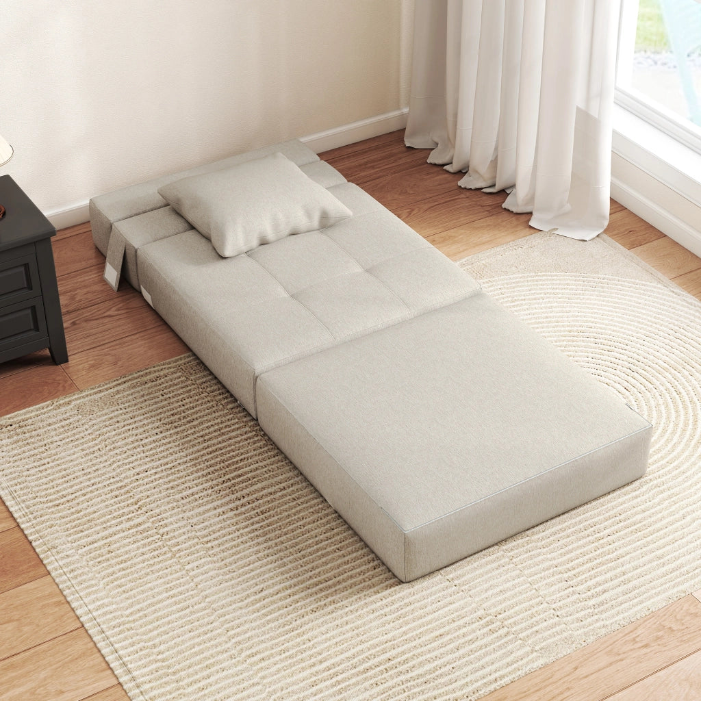 Poltrona letto convertibile ¨C Zephmum ¨C Tessuto beige