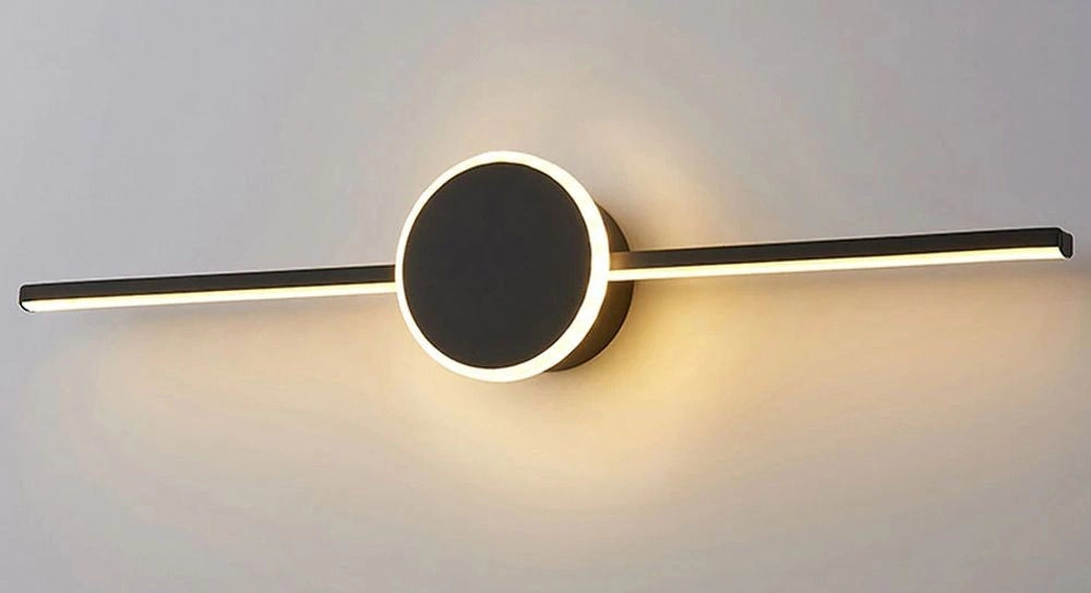 Lampada Da Muro Da Bagno Led Sopra Specchio 80cm APP850-1W Round Black