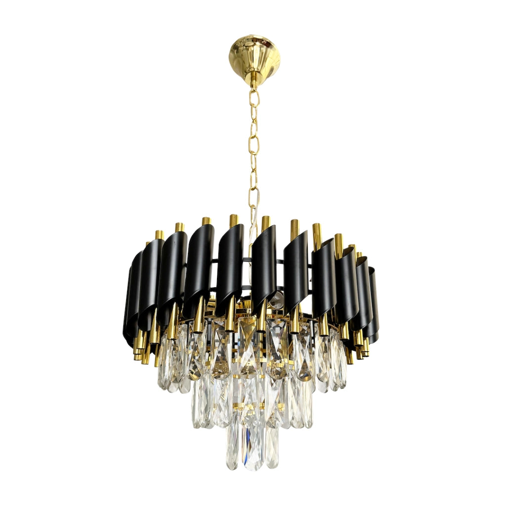 Lampadario CRISTAL in cristallo nero-oro 5xE14 Milagro