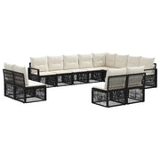 Set Divano da Giardino 12 pcs Nero polyrattan 3435868