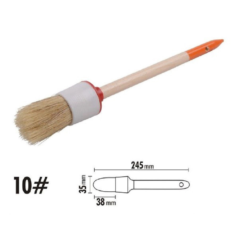 Trade Shop - Pennello Pittura Maniglia In Legno Setole Naturali A Testa Tonda 38 Mm 10" 90293 -