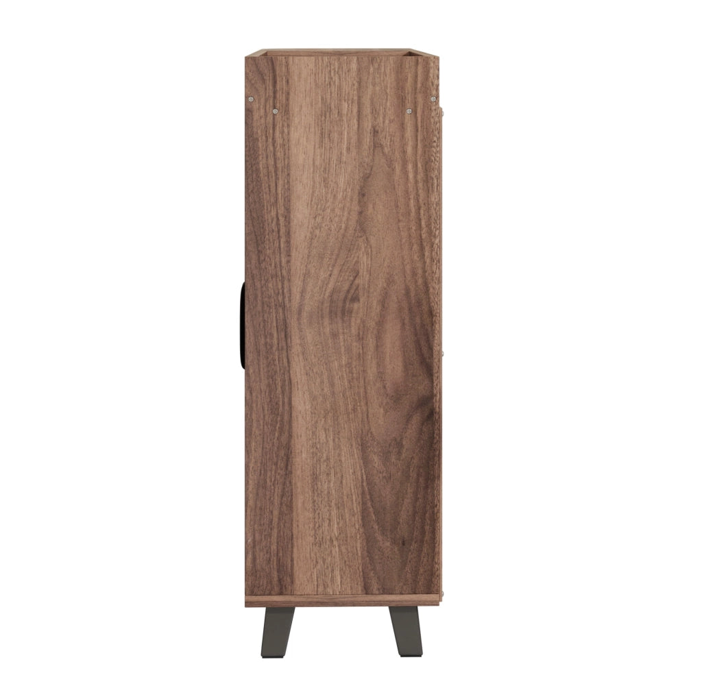 Scarpiera stretta 80x32x99 cm effetto noce， per ingresso piccolo
