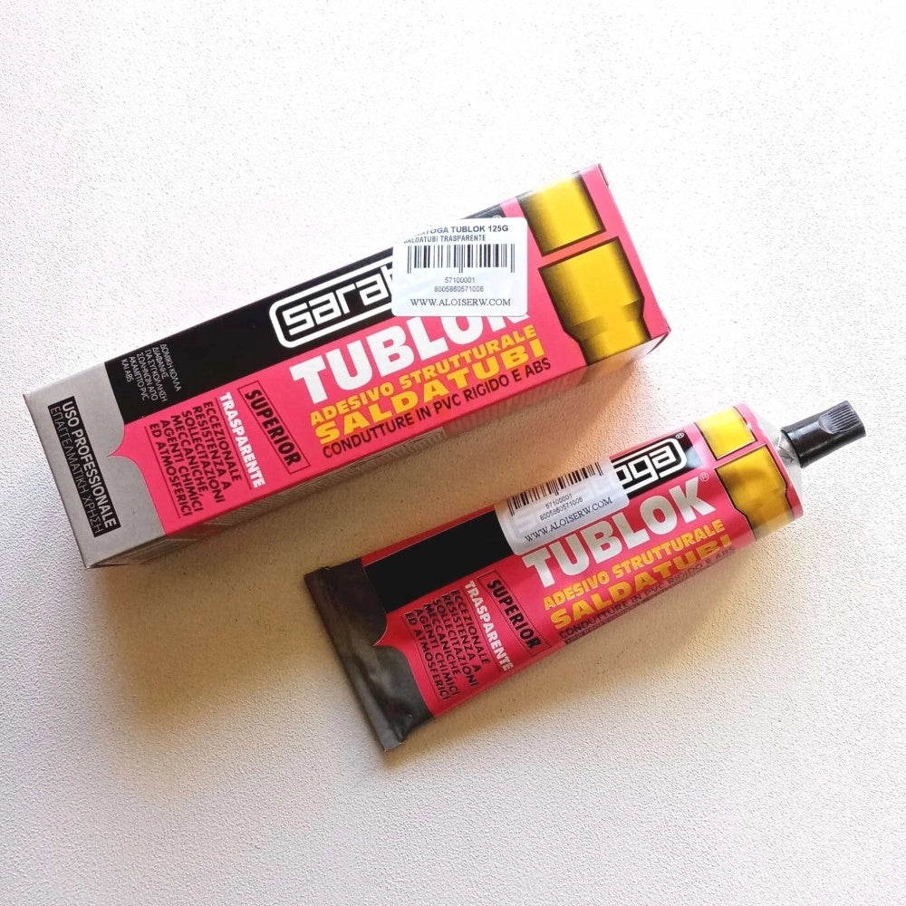 Saratoga tublok 125gr colla trasparente per pvc rigibo e abs