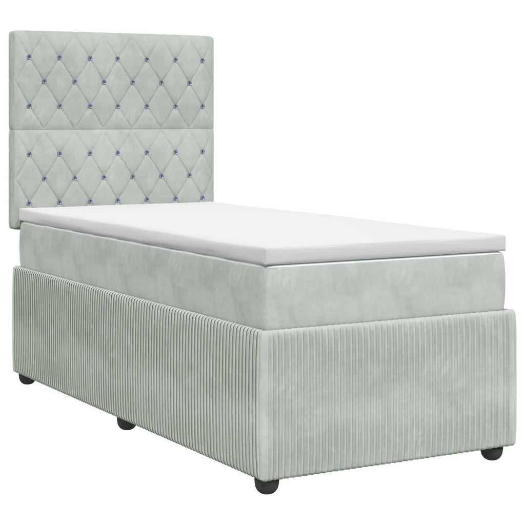 Letto box spring con materasso Grigio Chiaro 80 x 200 cm 3454487