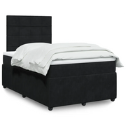 Giroletto a Molle con Materasso Nero 120x200 cm in Velluto 3294612