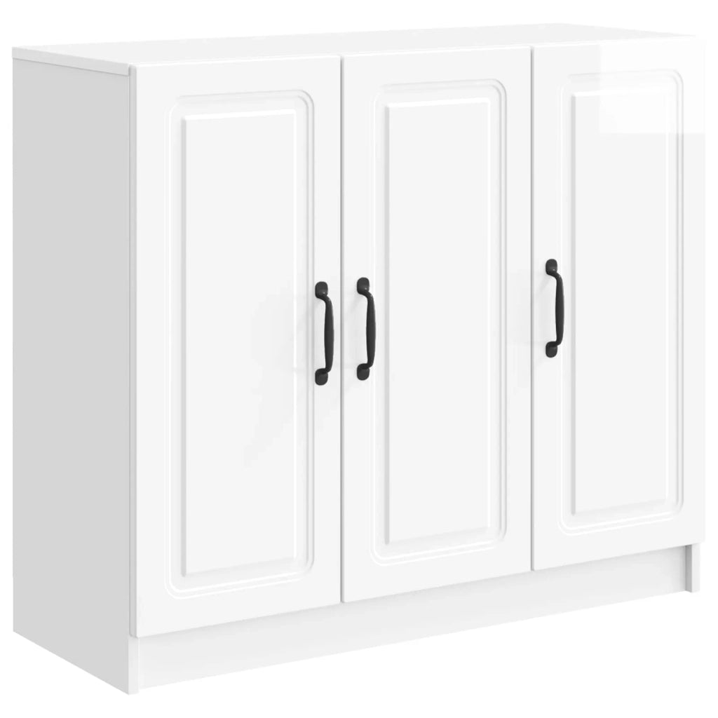 Credenza Bianco Lucido 89 x 34,5 x 77 cm Legno ingegnerizzato 895799