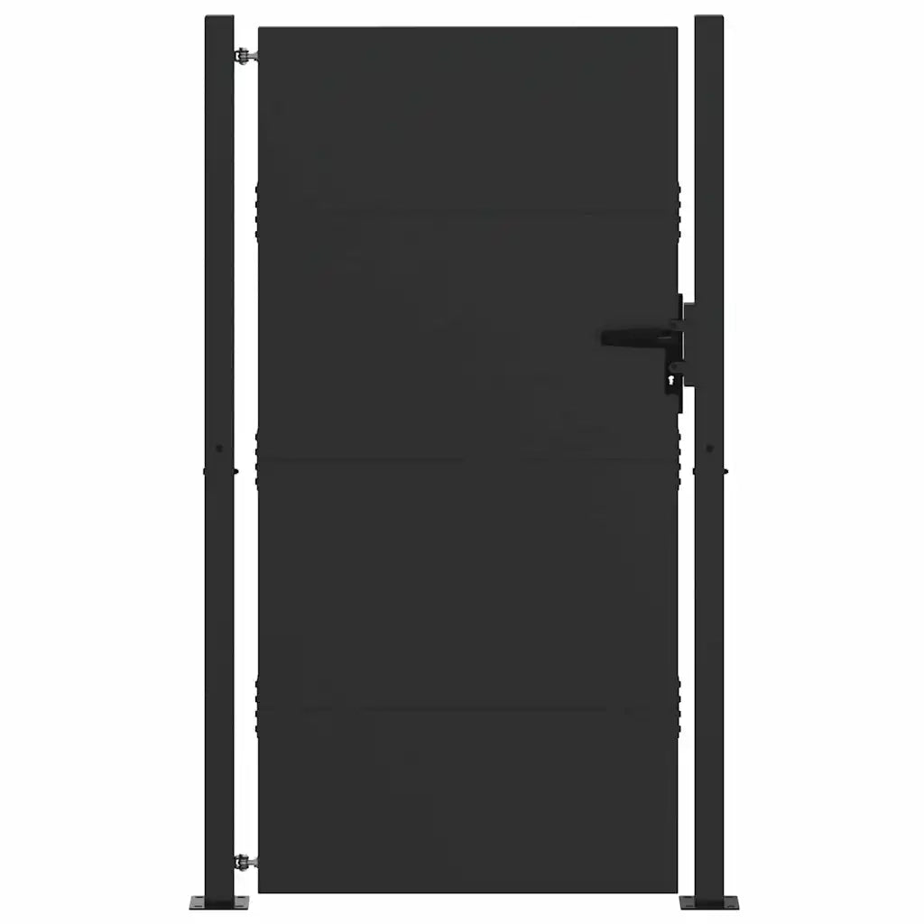 vidaXL Cancello da giardino con blocco Nero 105 x 200 cm