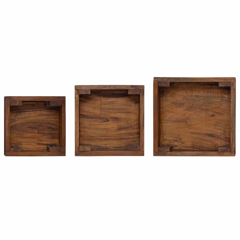 Supporto per piante 3 pcs Marrone Legno di Mogano