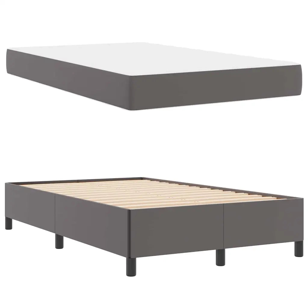 Struttura del letto con materasso Grigio 120 x 190 cm Tessuto