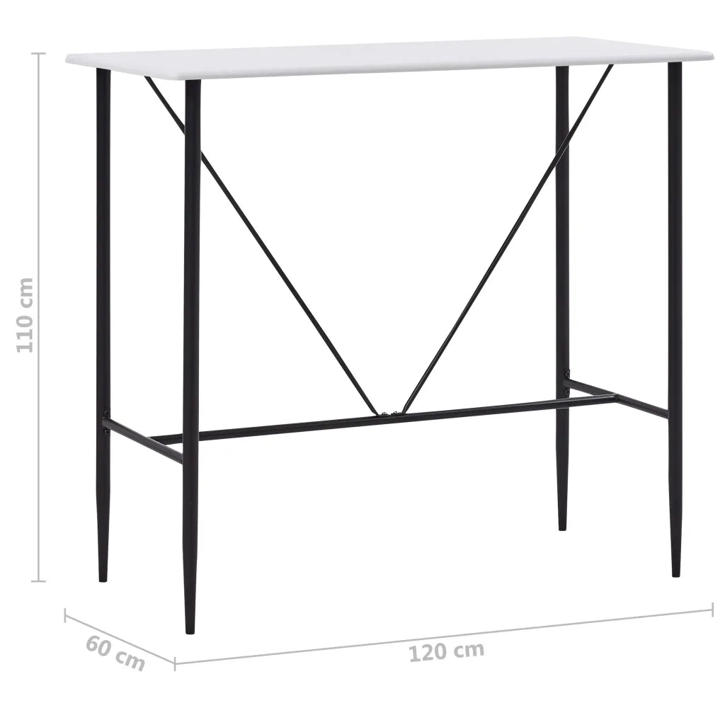Tavolo da Bar Bianco 120x60x110 cm in MDF 281547