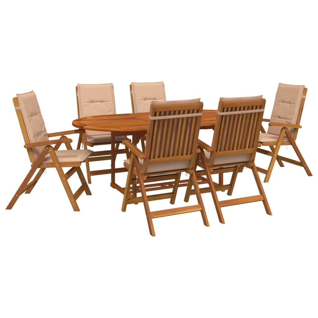 Set da pranzo da giardino 7 pezzi Naturale 3434490