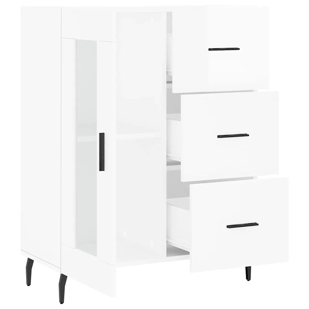 Credenza 69,5x34x90 cm in Legno Multistrato Bianco Lucido 828062