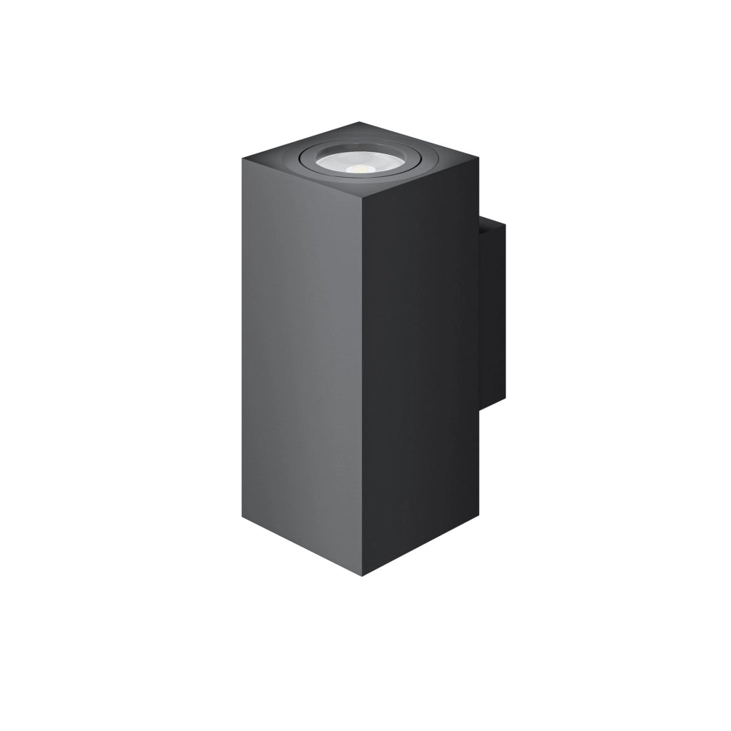 Zio Wall Dual Applique LED rettangolare a doppia emissione con attacco GU10 per lampadine da 50mm, colore nero opaco - Beneito & Faure