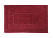 Tappeto Bagno Doccia Spugna Tinta Unita Torino Tappetino Super Assorbente In Cotone Pelo Corto Con Greca - 45x60 - Bordeaux