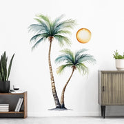Set di Sticker per Parete Piante Tropicali e Sole per la Decorazione Interna in Casa e Ufficio