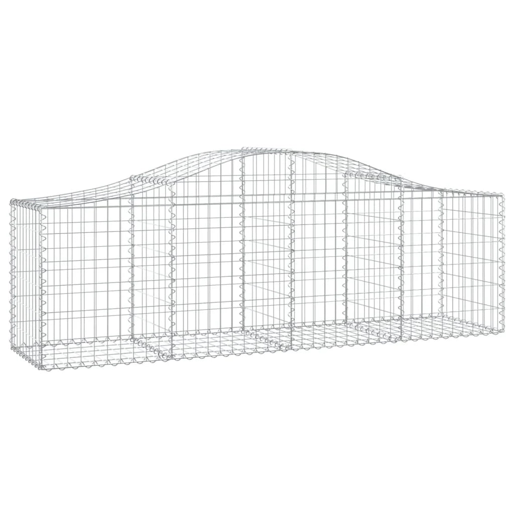 Set di 8 gabbioni ad arco per recinzione gabbia o muro di contenimento 200 x 50 x 60/80 cm ferro zincato argento 02_0041184