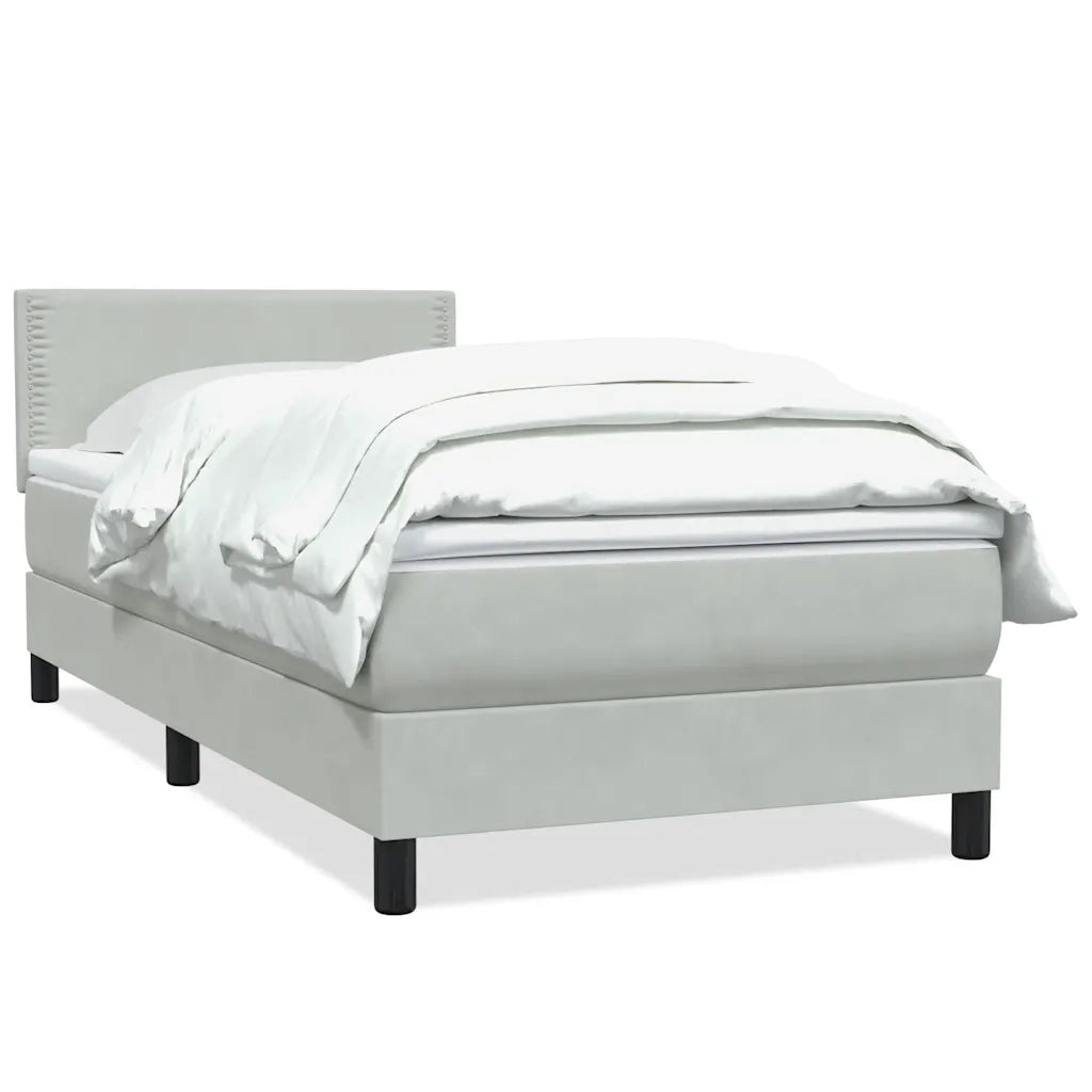 Giroletto a Molle con Materasso grigio chiaro 90x210 cm Velluto 3316095