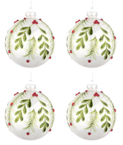 Palline di Natale in Vetro Bianche Verdi Eleganti Addobbi Albero Decorazioni Diametro: 100 mm