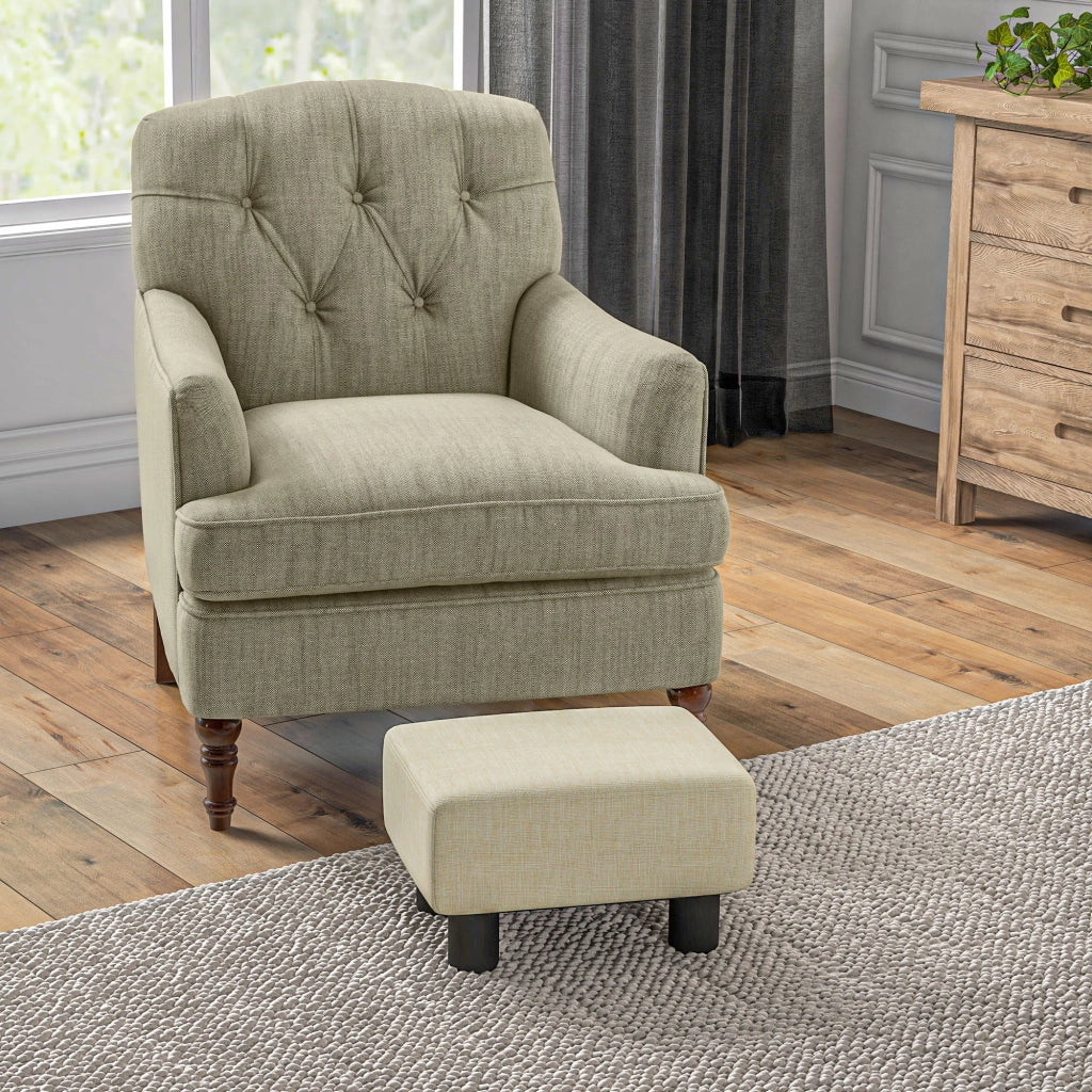 Pouf ¨C zephmum ¨C beige tessuto lino 40x30x24 cm