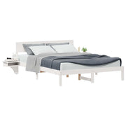 Letto matrimoniale | Letto per adulti | Struttura del letto Bianco 150 x 200 cm Pino massello