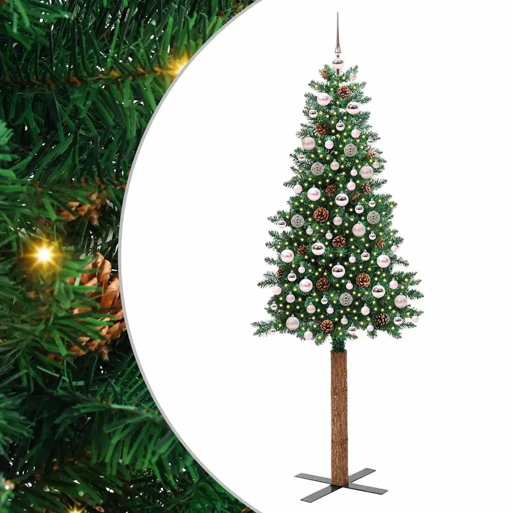 Albero di Natale snodato con 300 LED con supporto-Albero Natalizio Verde 210 cm 654337