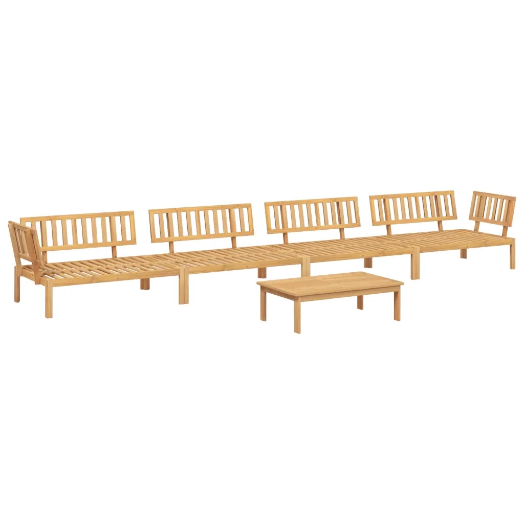 Set Divano Pallet da Giardino 5 pz in Legno Massello di Acacia