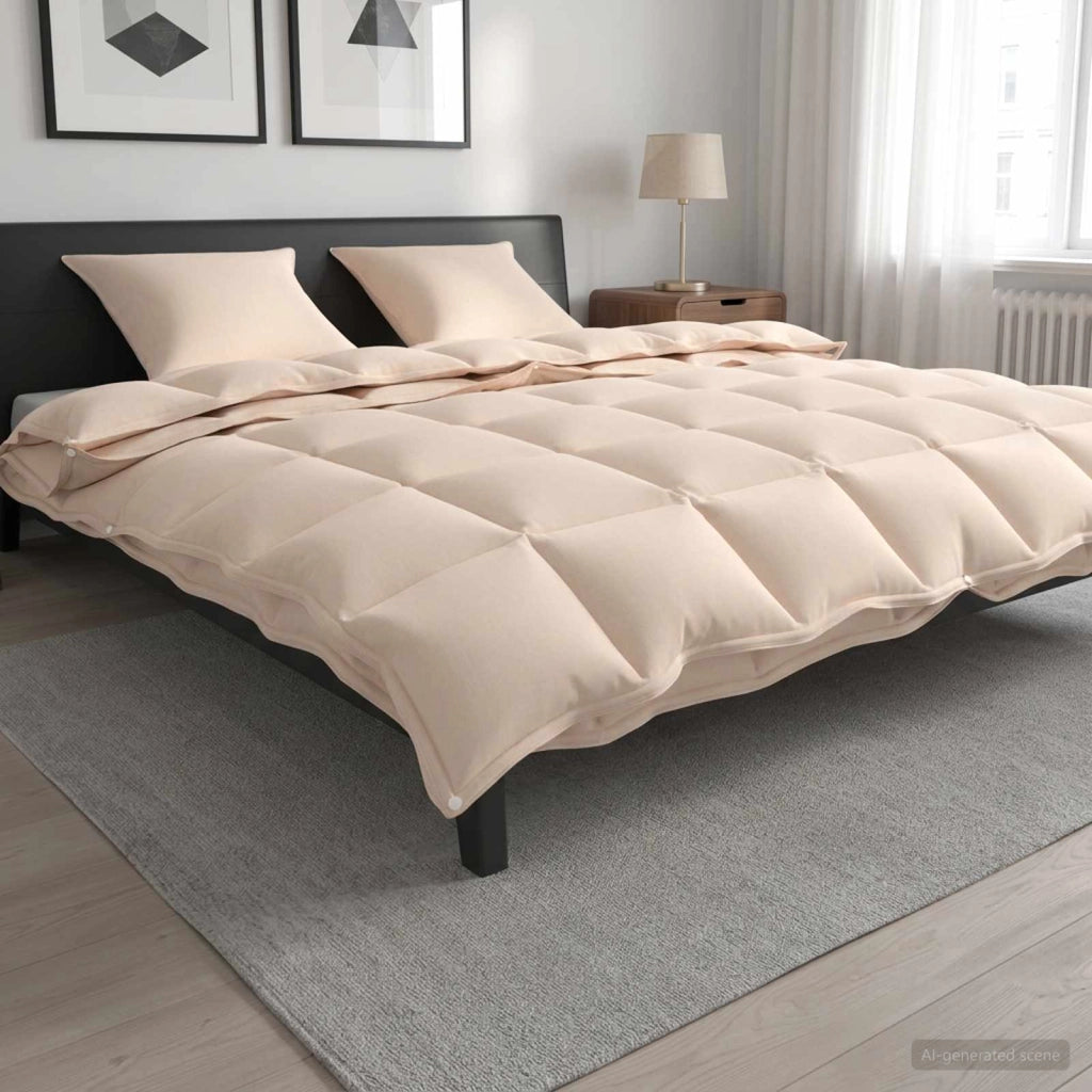 Set di Piumoni 2 pz 200 x 240 cm Kapok e Poliestere Beige 3431983