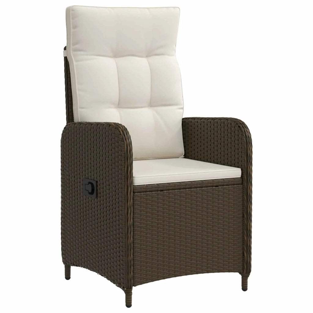 Set da pranzo per esterni 7 pz Marrone e Bianco Crema 3422315