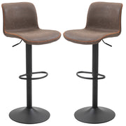 Sgabelli da Bar Vintage 2 Pezzi Regolabili Girevoli con Poggiapiedi ¨C zephmum ¨C Marrone Pelle Effetto Cuoio