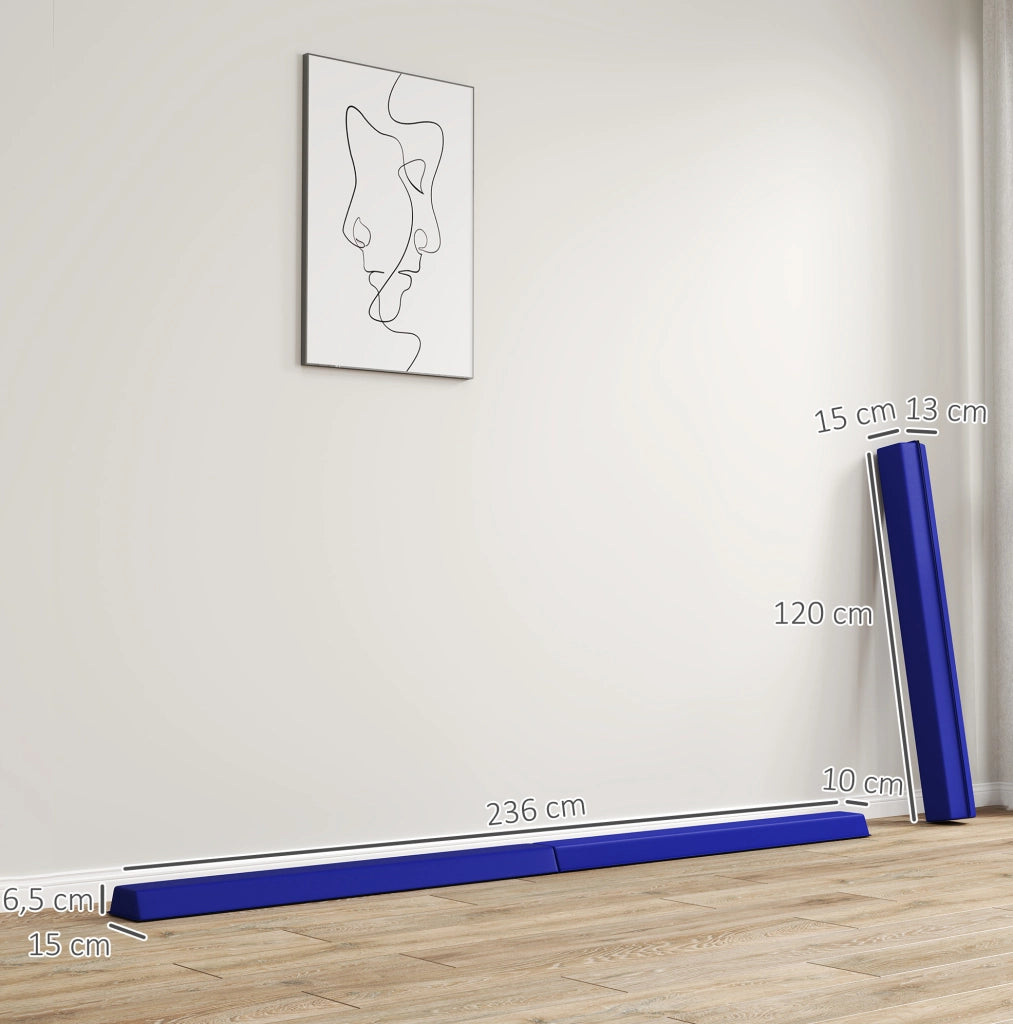 Trave da equilibrio pieghevole blu 236 cm con nucleo in EVA