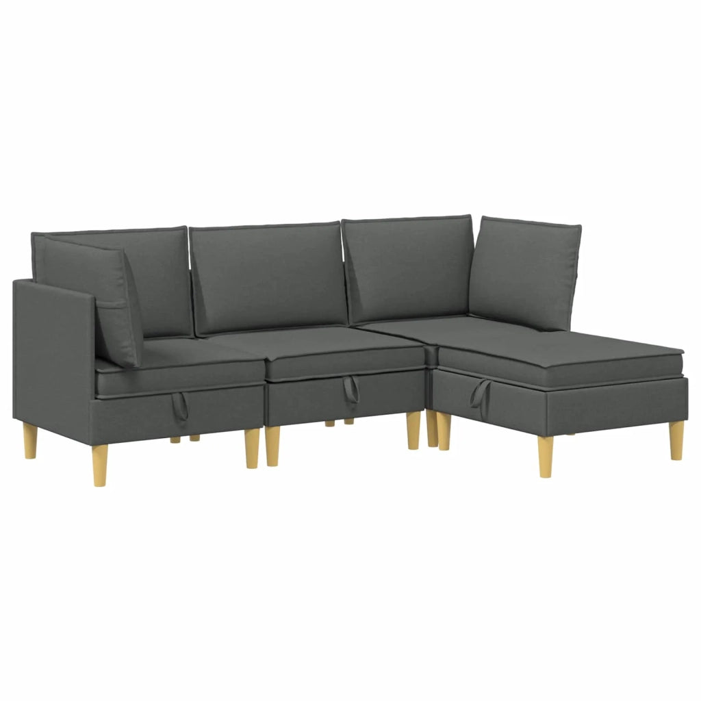 Set di divani modulari con spazio di archiviazione 4 pcs