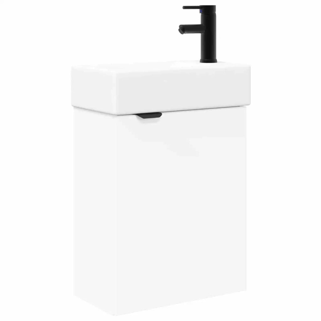 Mobile bagno con rubinetto Bianco 45,5 x 22,5 x 84 cm