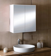 Mobile Pensile Bagno Andaluso, Mobile colonna per bagno, Armadietto sospeso, colore Bianco lucido, cm 60x21h65 - 2 ante