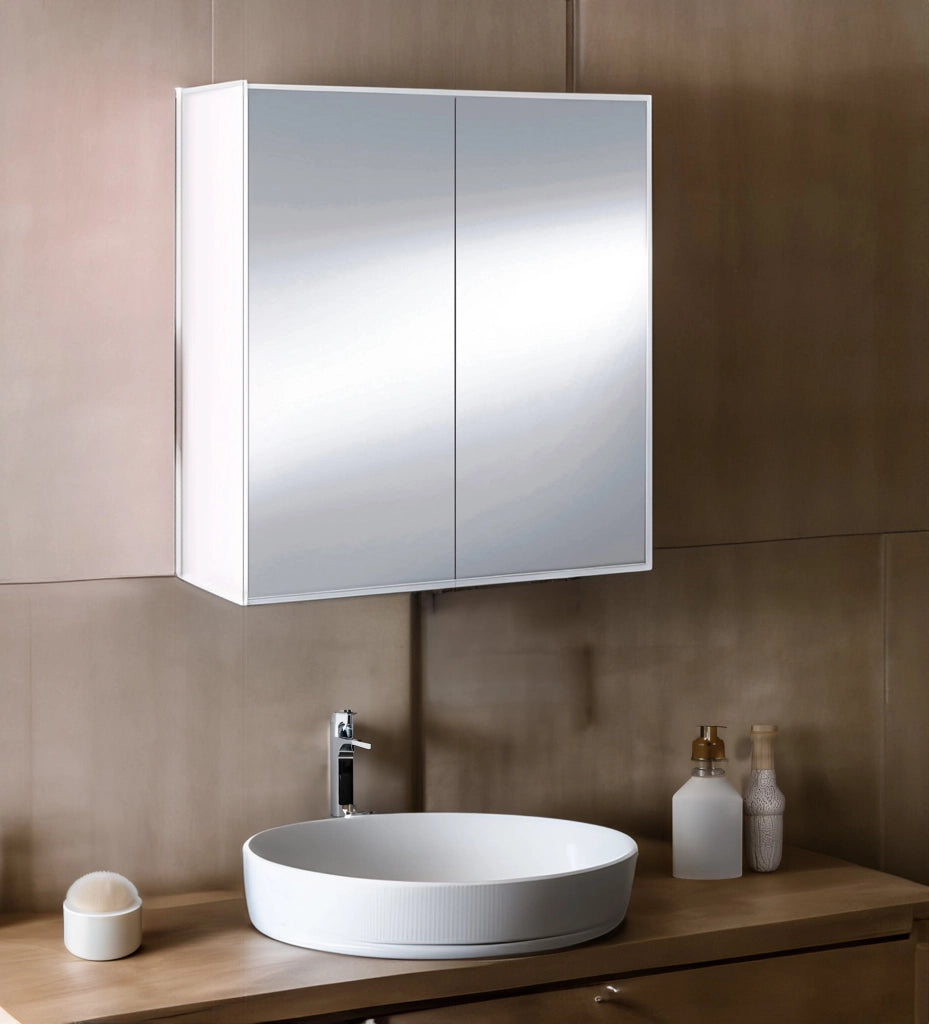 Mobile Pensile Bagno Andaluso, Mobile colonna per bagno, Armadietto sospeso, colore Bianco lucido, cm 60x21h65 - 2 ante